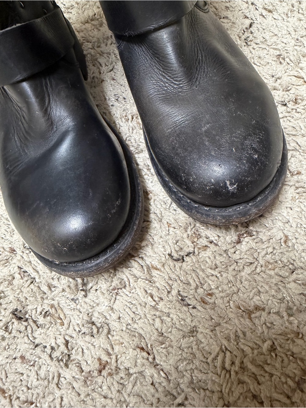 Frye Black Leather Studded Skull Boots - Picture 3 of 9